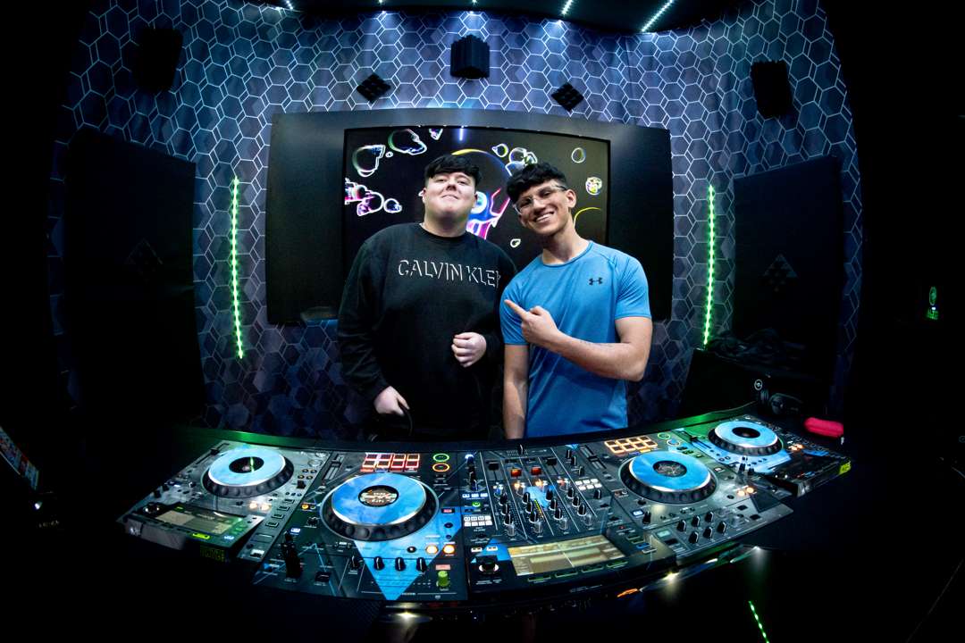 Tyler Jack with a DJ student