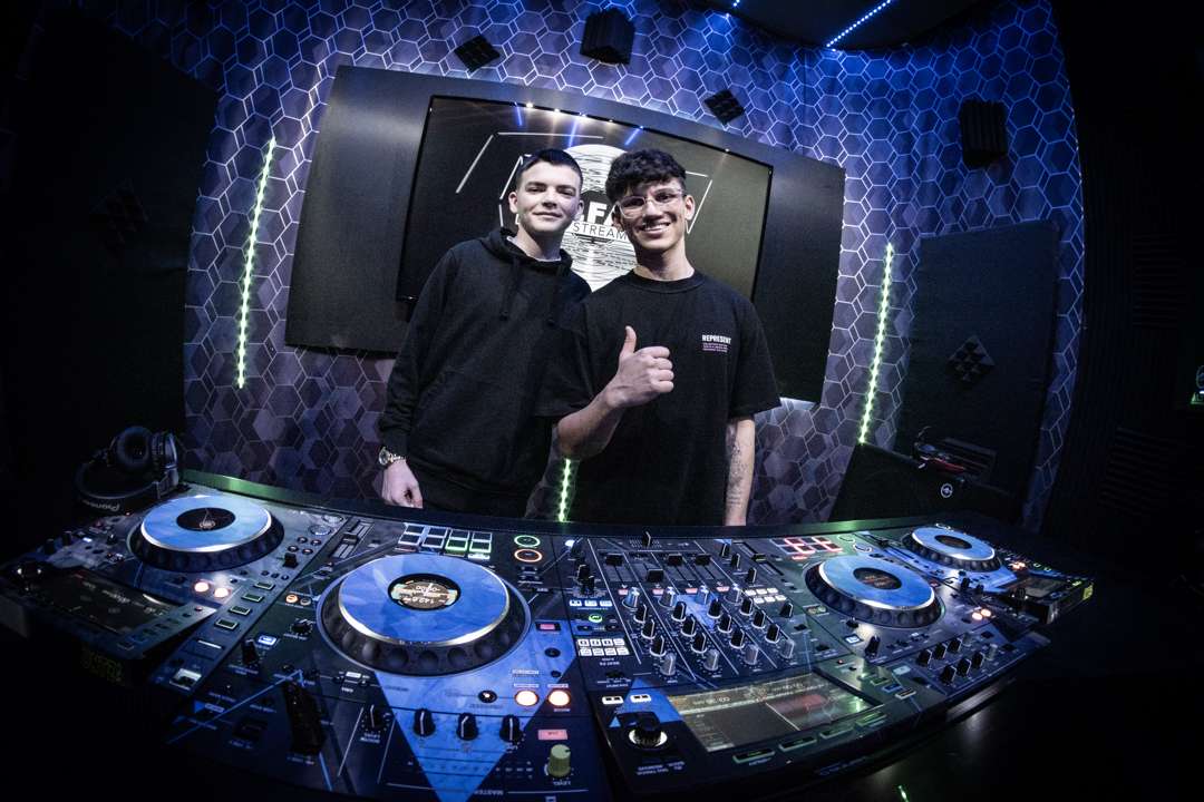 Tyler Jack with a student at Belfast DJ Studio
